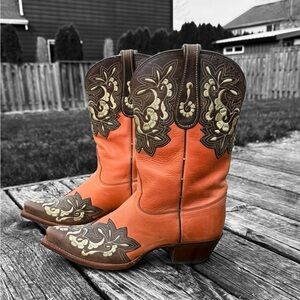 Tony Lama Coral Color Women’s Cowboy Boots